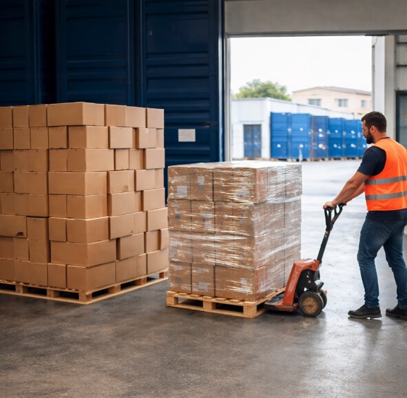 Guardamuebles y zona de pallets para empresas en Menorca